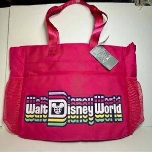 NWT. Disney Tote Bag - Walt Disney World Logo - Hot Pink.